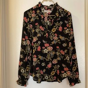 Loft long sleeve floral blouse.  Size medium